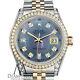 Rolex Stainless Steel Gold 36mm Datejust Watch Tahitian MOP Color Diamond Dial