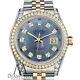 Rolex Stainless Steel & Gold 36mm Datejust Watch Tahitian MOP Diamond Dial
