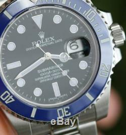 Rolex Submariner 116610 Steel Bruiser Batman Custom Bezel 4 White Gold 116619