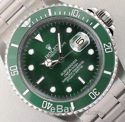Rolex Submariner 16610 Date S/Steel 40mm Watch-Custom Green Ceramic Bezel & Dial