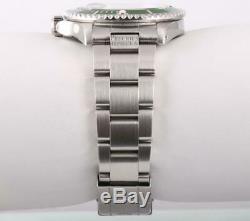 Rolex Submariner Date 16610 S/Steel Custom Green Bezel Black Dial 40mm Watch