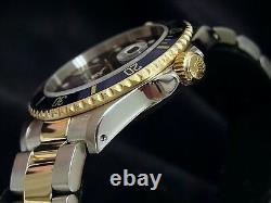 Rolex Submariner Date 18k Yellow Gold & Steel Watch Blue Dial Bezel Sub 16613