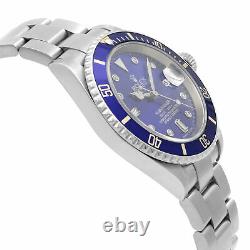 Rolex Submariner Date Steel No Holes Custom Blue Dial Automatic Men Watch 16610