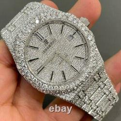 Royal VVS Moissanite Diamond Fully Iced Out Bling Watch, Custom AP Wrist Watch