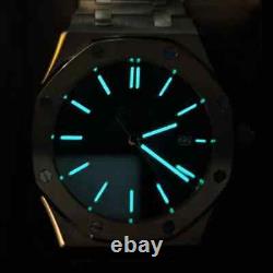 S Mod SeikOak Custom Mod NH35 Royal Oak Style Blue Dial Automatic Mens Watch