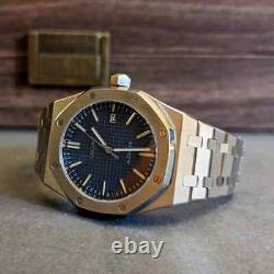 S Mod SeikOak Custom Mod NH35 Royal Oak Style Blue Dial Automatic Mens Watch