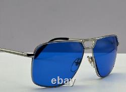 SELIMA PAIRS Sunglasses-Mod. DRE SILVER-Stainless Steel-Custom Solid AQUA Lenses