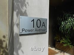 STAINLESS STEEL Custom Made HOUSE BUSINESS Sign Laser Cut Plaque Modern Number