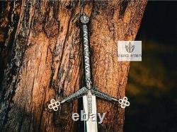 Scottish Claymore Sword Custom Hand Forged Stainless Steel With Sheath Gift