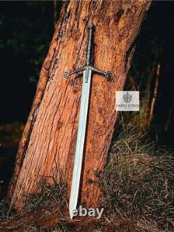 Scottish Claymore Sword Custom Hand Forged Stainless Steel With Sheath Gift