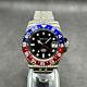 Seiko Mod GMT Pepsi NH34 Automatic Watch 40mm, Stainless Steel, Custom Red-Blue