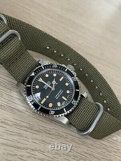 Seiko NH35 Vintage Submariner 5513 Mod Tropical Patina Custom Watch Domed Diver