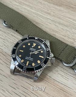 Seiko NH35 Vintage Submariner 5513 Mod Tropical Patina Custom Watch Domed Diver