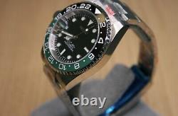 Seiko NH35A Movement 40MM Ceramic Lefty Sprite Watch Stainless Steel Custom Mod