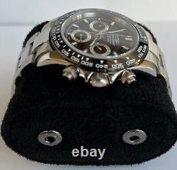 Seiko Speedtimer Watch Seitona / Daytona Custom Mod Ceramic Chronograph Black