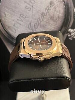 Seiko TMI custom build rosegold chocolate dial nautilus automatic watch mod