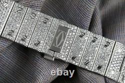 Skeleton Moissanite Diamond Men Watch, Stainless Steel Iced Out Hip Hop Watch