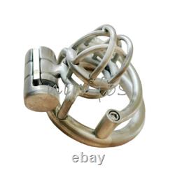 Small Stainless Steel Male Chastity Cage Device Custom Mini CBT Ring Lock
