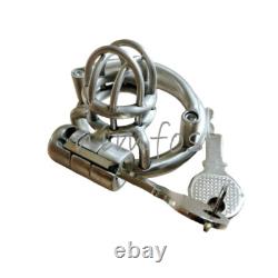 Small Stainless Steel Male Chastity Cage Device Custom Mini CBT Ring Lock