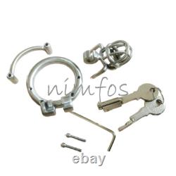 Small Stainless Steel Male Chastity Cage Device Custom Mini CBT Ring Lock