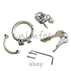 Small Stainless Steel Male Chastity Cage Device Custom Mini CBT Ring Lock
