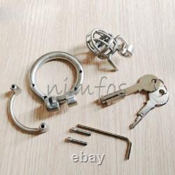 Small Stainless Steel Male Chastity Cage Device Custom Mini CBT Ring Lock
