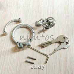 Small Stainless Steel Male Chastity Cage Device Custom Mini CBT Ring Lock