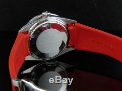 Sporty Custom Rolex Datejust Red Dial Rubber Band 36MM Diamond Watch 2.75 Ct