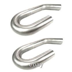 Squirrelly 2.5 304 Stainless Steel Mandrel Bend Pipe 180 + 45 Degree UJ (2 Pack)