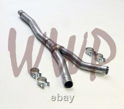 Stainless 2.25 Exhaust Resonator Delete Y Pipe 15-19 Ford Mustang 2.3L EcoBoost