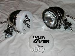 Stainless 5 Baja KC Style Off Road Lights 100W truck jeep White Covers 4X4 SS