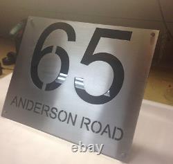 Stainless Steel Custom Made House Number Laser Cut Plaque Sign 450mm x 450mm