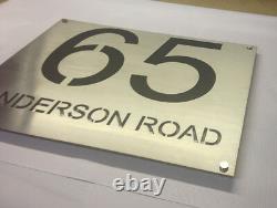 Stainless Steel Custom Made House Number Laser Cut Plaque Sign 450mm x 450mm