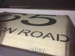 Stainless Steel Custom Made House Number Laser Cut Plaque Sign 450mm x 450mm