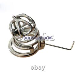 Stainless Steel Custom PA Male Chastity Cage Device with Prince CBT Lock Ring