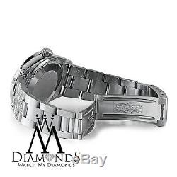 Stainless Steel Diamond Rolex Datejust 34mm Black Diamond Accent Dial Watch