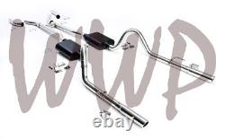 Stainless Steel Dual 2.5 Header Back Exhaust System For 67-70 Ford Mustang V8