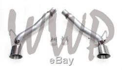 Stainless Steel Dual 3 Axle-Back Exhaust Muffler Delete 10-15 Chevy Camaro 3.6L