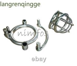 Stainless Steel Male Chastity Cage Device Screw Custom CBT Lock Ring