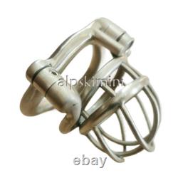 Stainless Steel Male Chastity Cage with Curve Ring Screw Double Lock Custom Cage