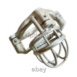 Stainless Steel Male Chastity Cage with Curve Ring Screw Double Lock Custom Cage