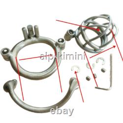 Stainless Steel Male Chastity Cage with Curve Ring Screw Double Lock Custom Cage