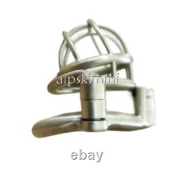 Stainless Steel Male Chastity Cage with Curve Ring Screw Double Lock Custom Cage