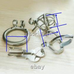 Stainless Steel Male Chastity Cage with Curve Ring Screw Double Lock Custom Cage
