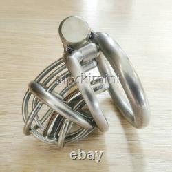 Stainless Steel Male Chastity Cage with Curve Ring Screw Double Lock Custom Cage