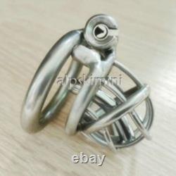 Stainless Steel Male Chastity Cage with Curve Ring Screw Double Lock Custom Cage
