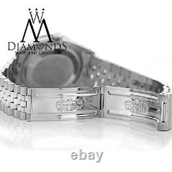 Stainless Steel Rolex Datejust 36mm Black Mother of Pearl Diamond Dial Watch