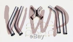 Stainless Steel SS409 Universal Crossover X-Pipe Exhaust System Kit 2.50 Dia