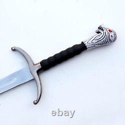 Stainless steel sword with cat handle custom handmade with leather sheath. Gifts