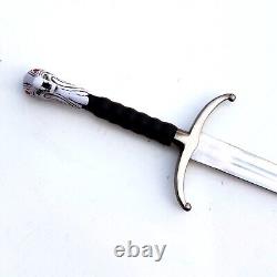 Stainless steel sword with cat handle custom handmade with leather sheath. Gifts